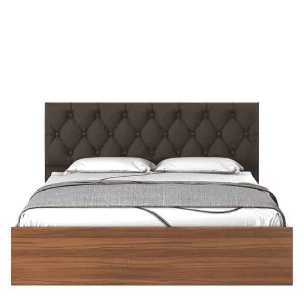Quilt Plus Luxury Upholstered Bed in Brown Finish