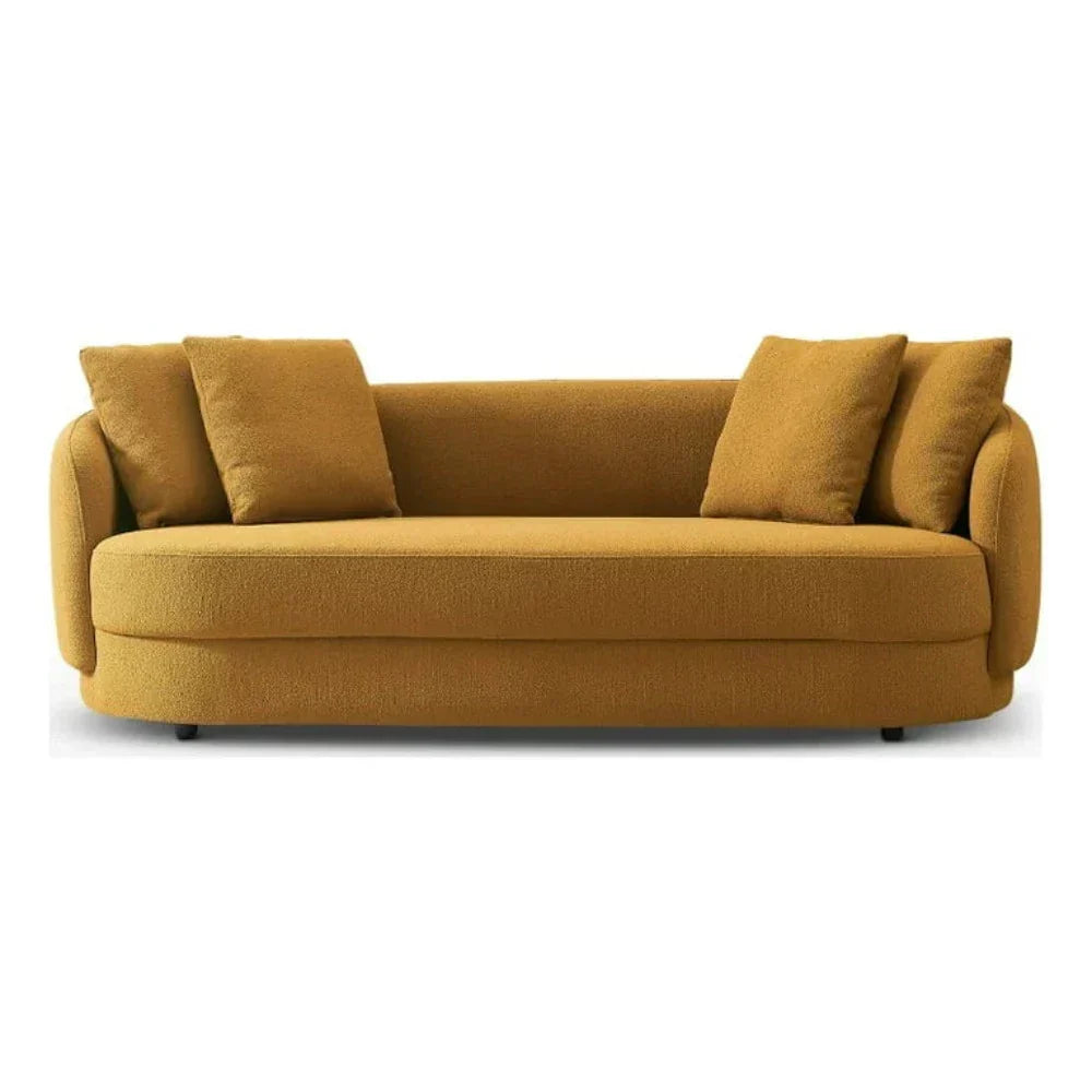 Omaxe Luxury Modern Suede Sofa Set In Mustard