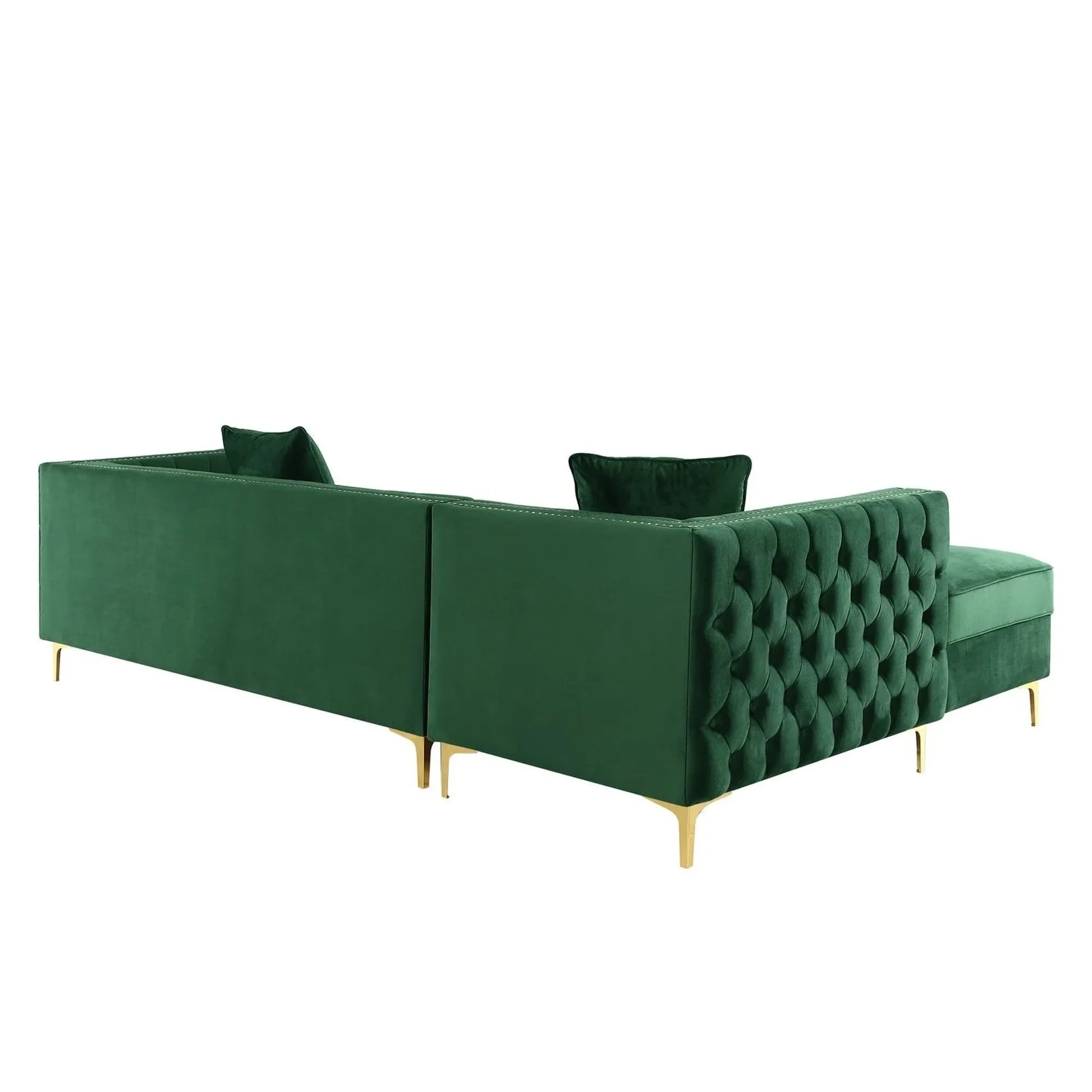 Orzo Luxury Chesterfield Sectional Sofa in Suede