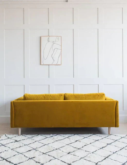 Eva Luxury Mid-Century Sofa In Suede