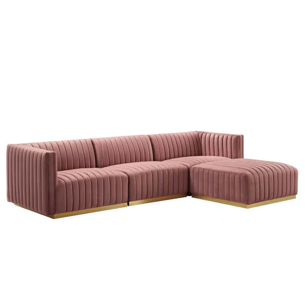 Unline Luxury Sectional Sofa in Suede