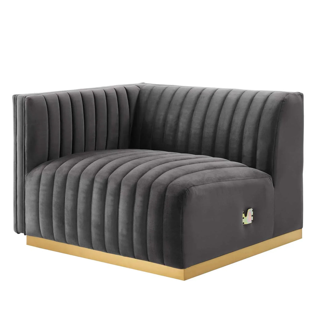 Unline Luxury Sectional Sofa in Suede