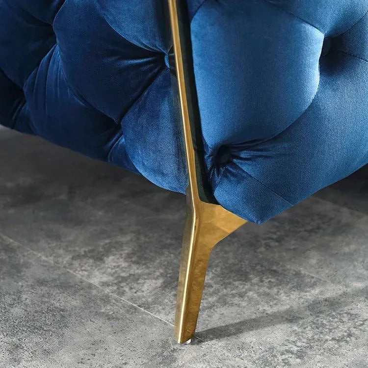 Ronaldo Chesterfield Sofa Set In Suede