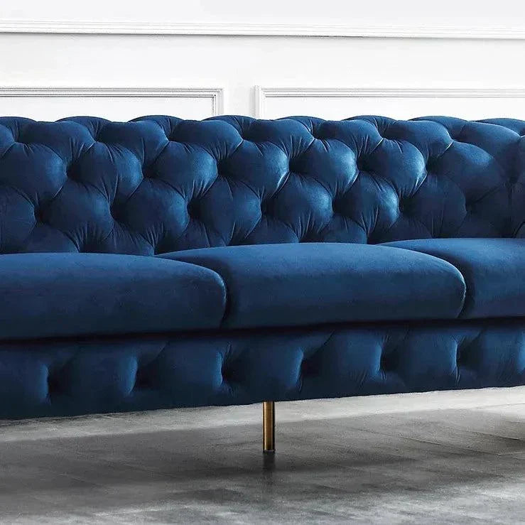 Ronaldo Chesterfield Sofa Set In Suede