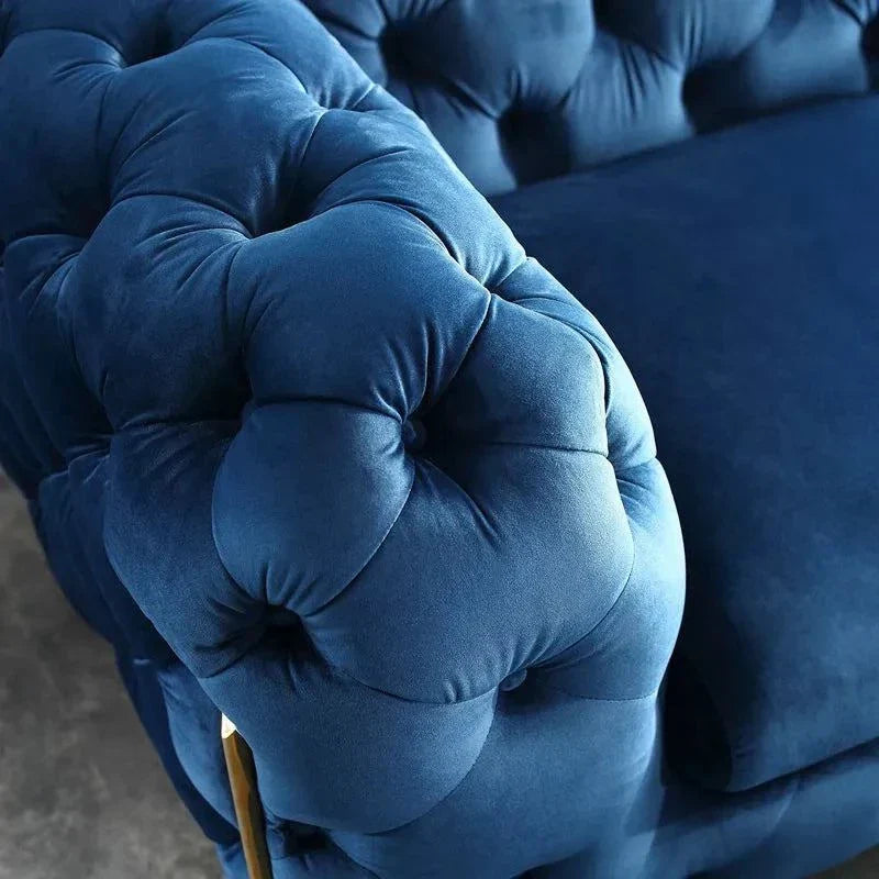 Ronaldo Chesterfield Sofa Set In Suede