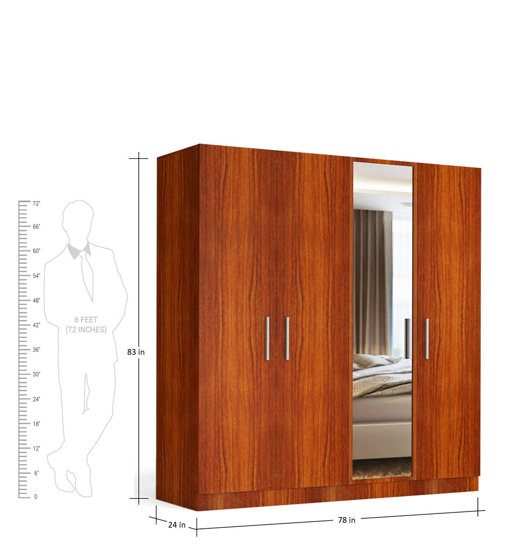 Cray Medusa Engineered Wood Wardrobe Walnut Finish