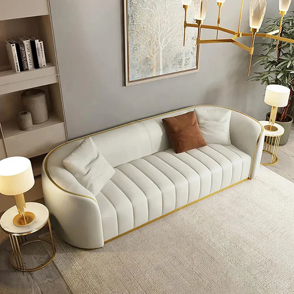 Ibiza Upholstered Sofa Set in White Suede