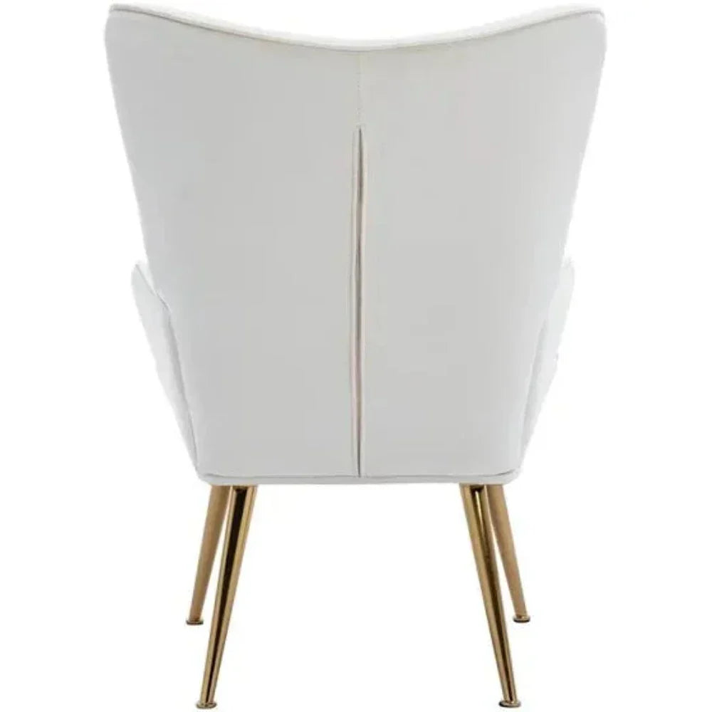 Kitty Button-Tufted Wingback Chair - Oak Inside