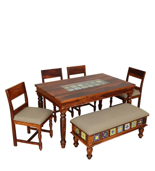Superb 6 Seater Dining Table in Wenge Color - Oak Inside