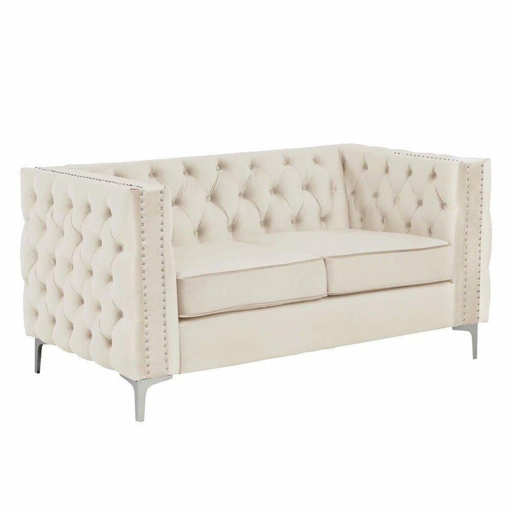 Livup Chesterfield Sofa Set - Oak Inside