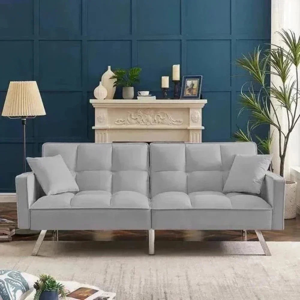 Blockbox Modern Suede Sofa Sets - Oak Inside