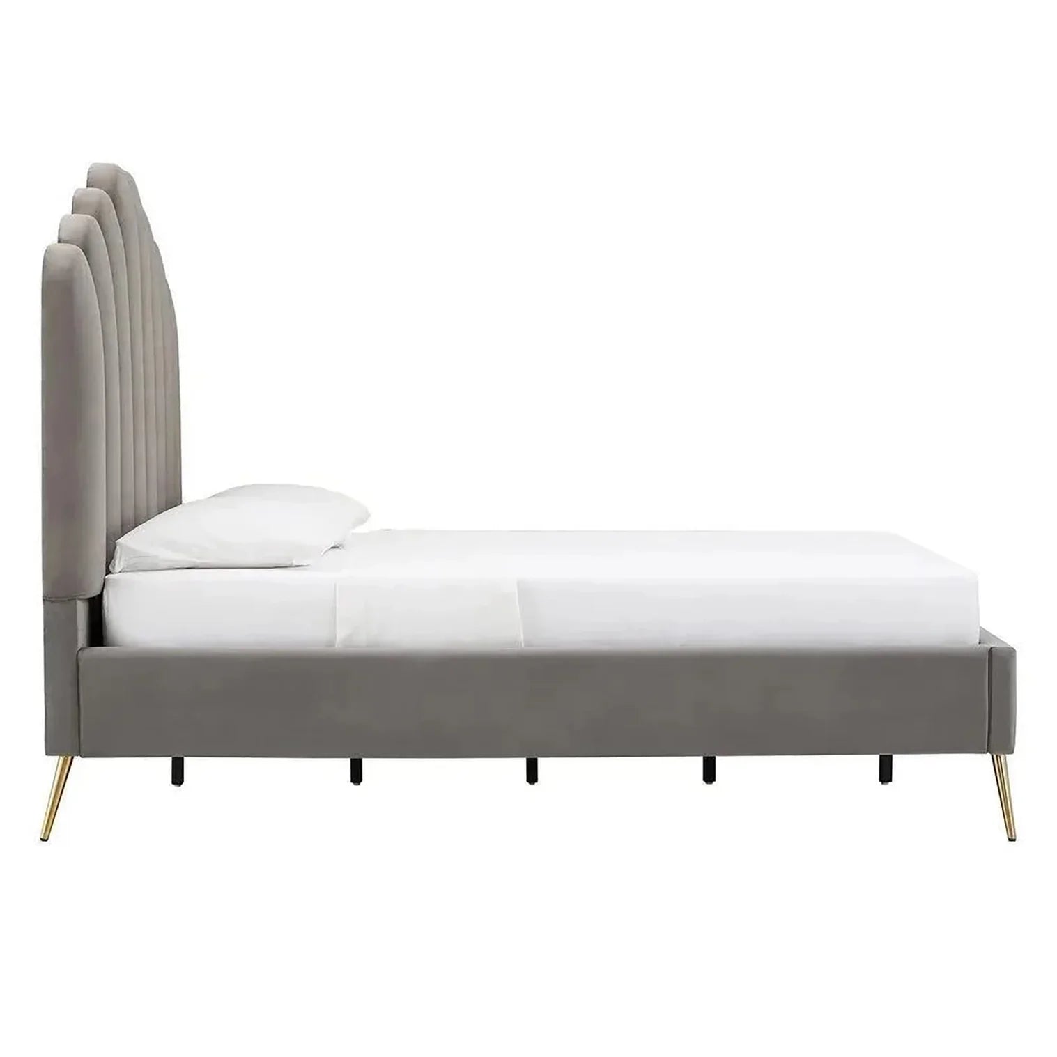 Classic Uniline Luxury Upholstered Bed Without Storage in Suede