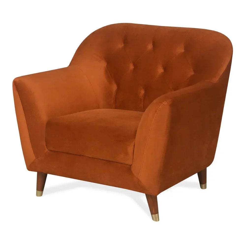 Nuke Couch Accent Chair in Orange Color - Oak Inside