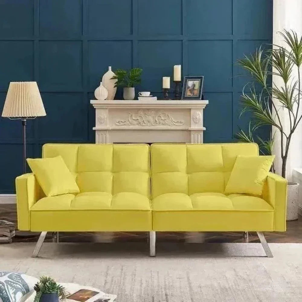 Blockbox Modern Suede Sofa Sets - Oak Inside
