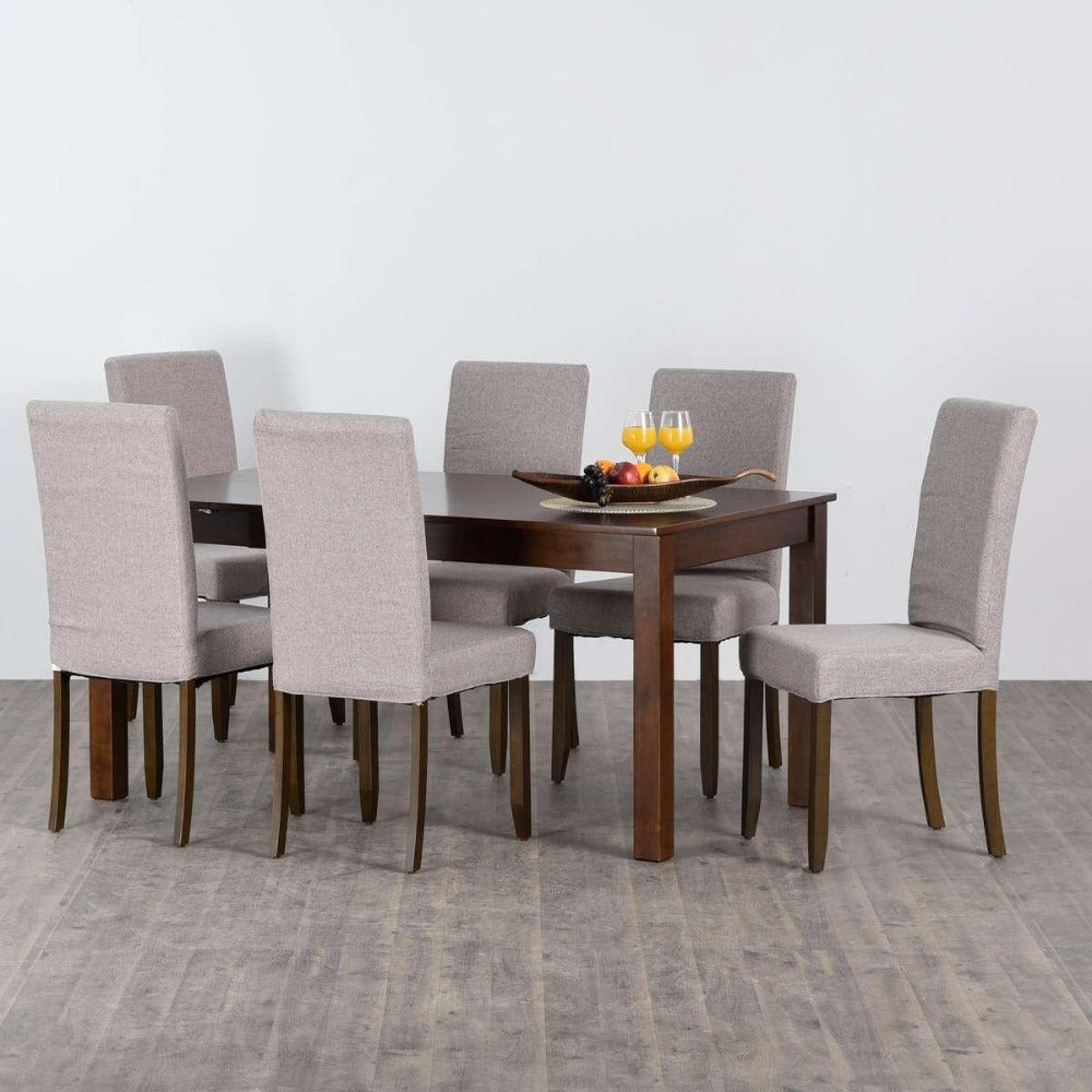 Rolex 6 Seater Dining Table in Grey/Wenge - Oak Inside