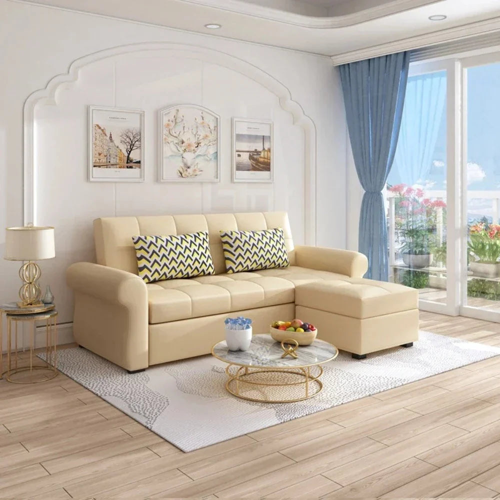 Marine Sectional Storage Sofa Cum Bed - Oak Inside