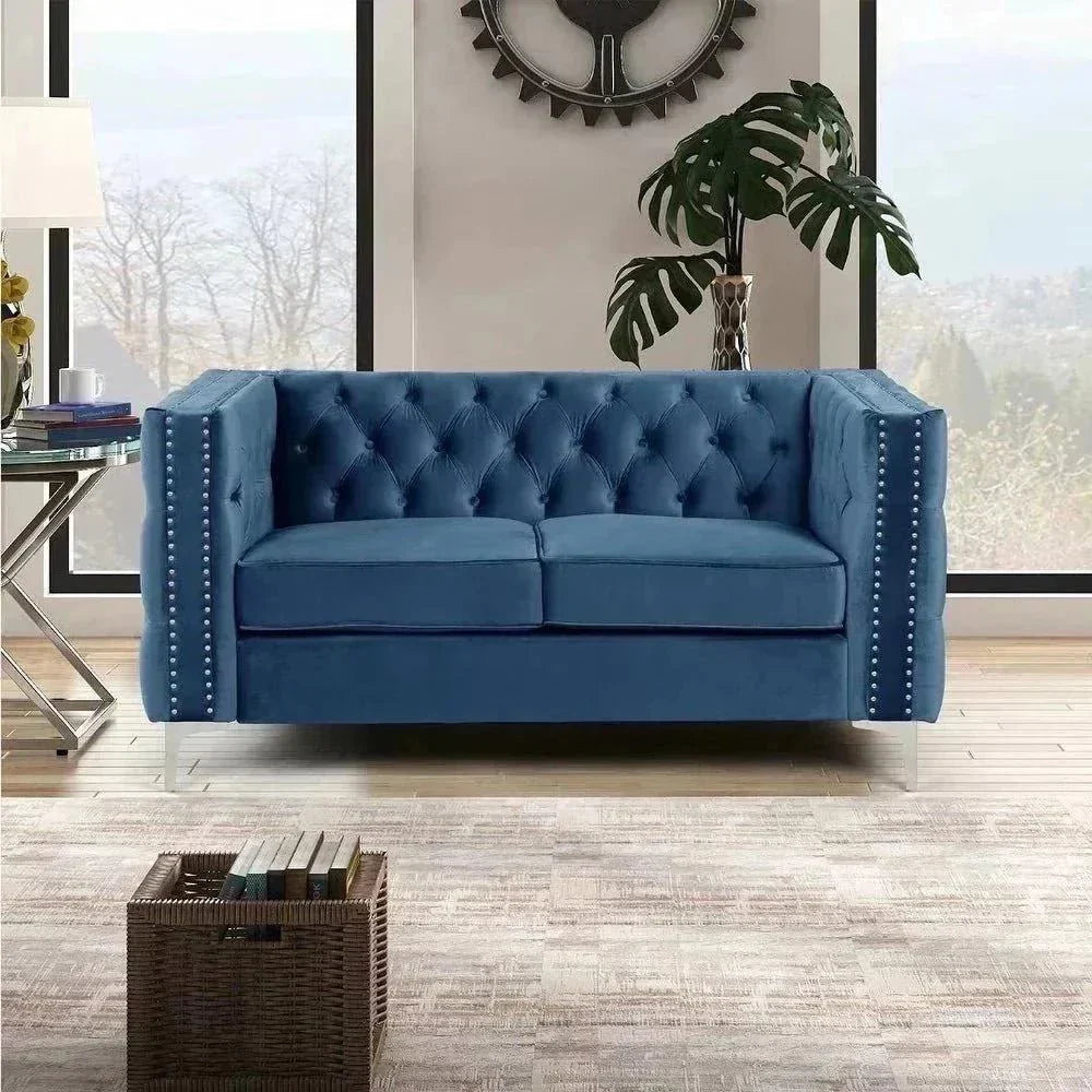 Livup Chesterfield Sofa Set - Oak Inside