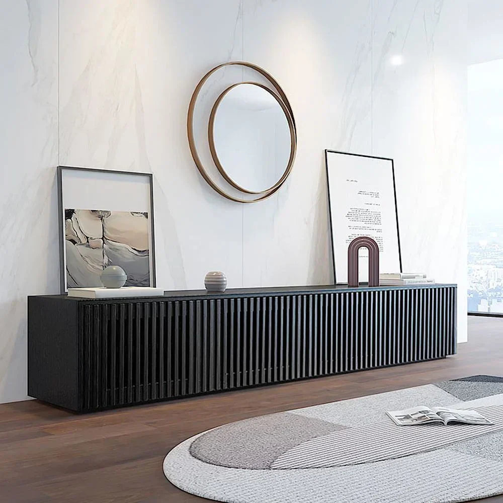 Golf Luxury TV Unit in Black - Oak Inside