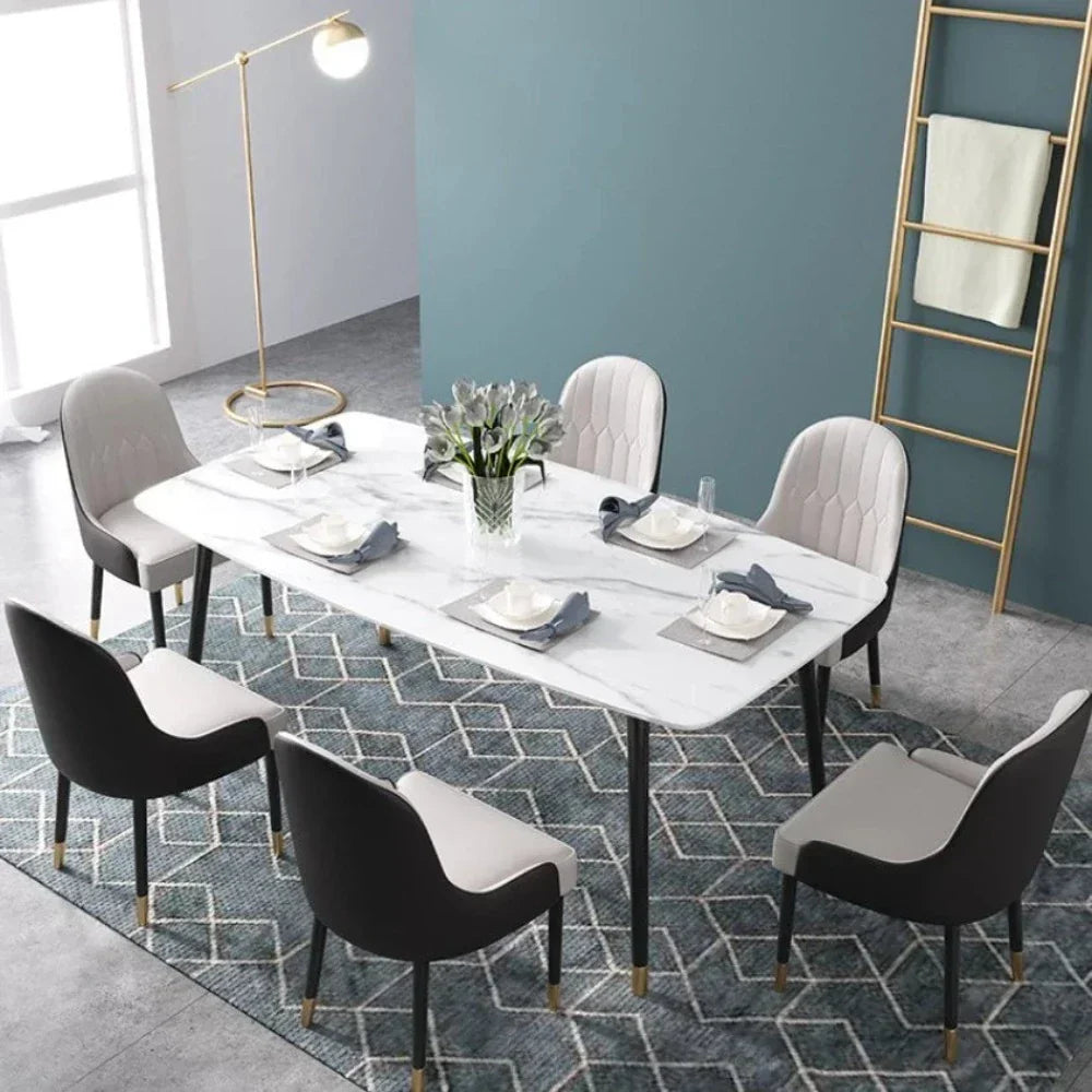 Rolex Luxury 6 Seater Dining Table in Black - Oak Inside