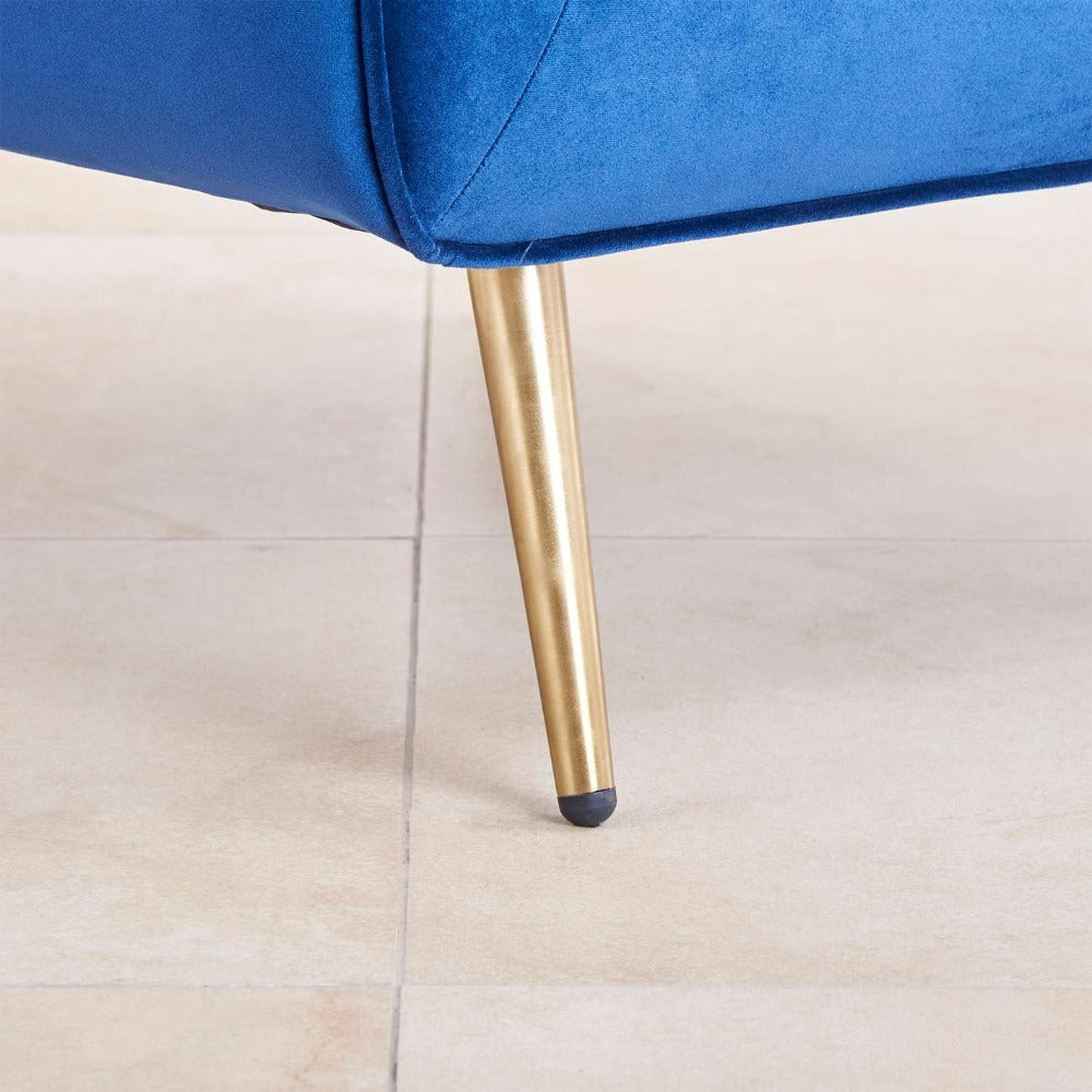 Tiktok Button-Tufted Wingback Chair In Blue - Oak Inside