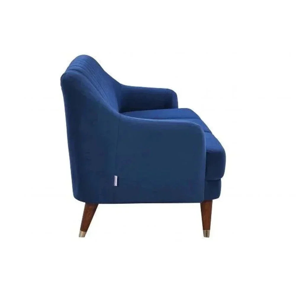 Kelly Straight Line Sofa Set in Suede - Oak Inside