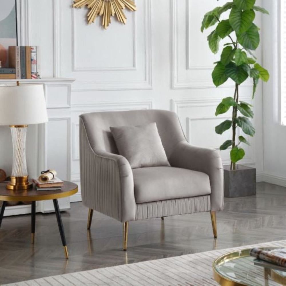 Tesla Straight Line Sofa Set in Grey - Oak Inside