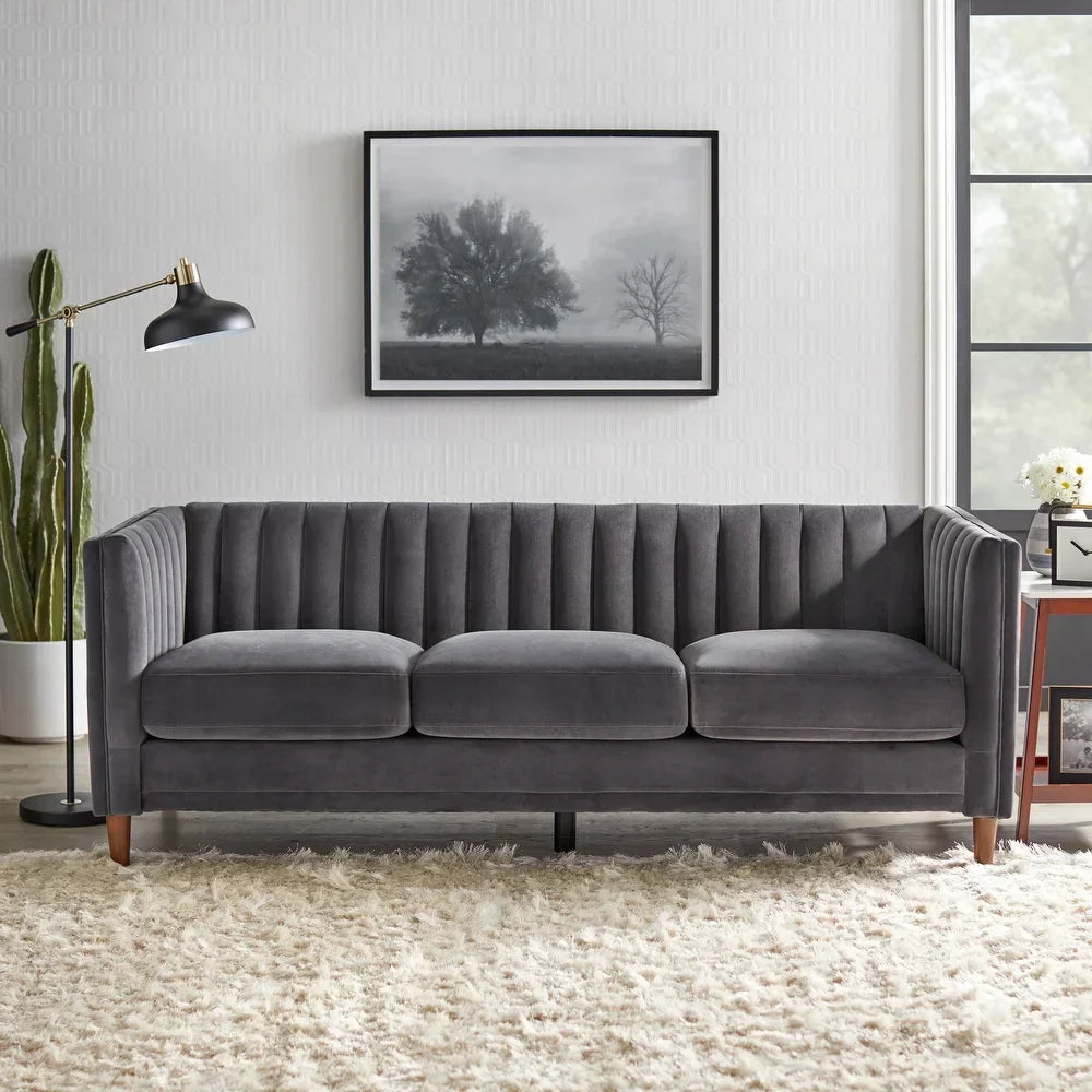 Boombox Luxury Straight Line Sofa Set in Suede