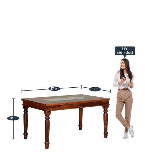 Superb 6 Seater Dining Table in Wenge Color - Oak Inside