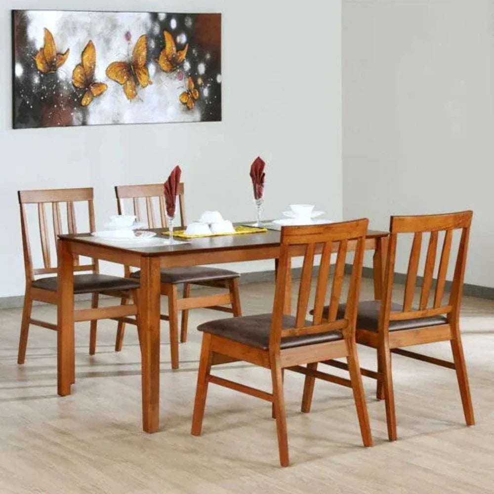 Jackie 4 Seater Dining Table in Honey Oak Color - Oak Inside