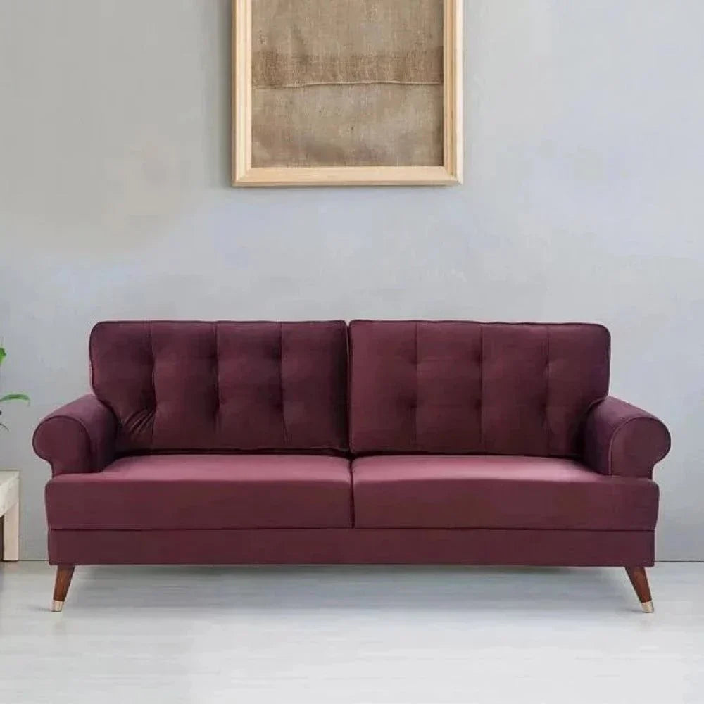 Mosco Straight Line Sofa Set - Oak Inside