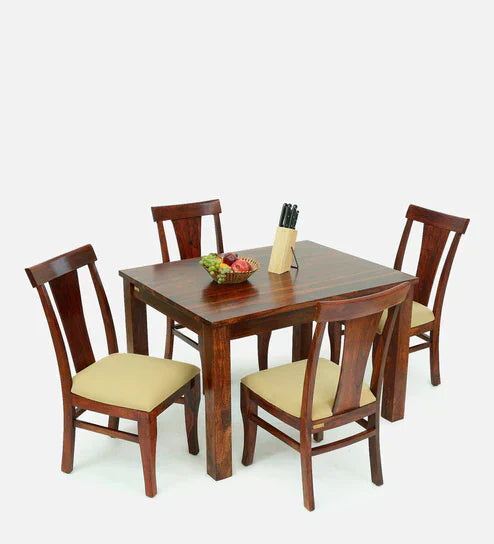 Umrao 4 Seater Dining Table in Honey Oak Color - Oak Inside
