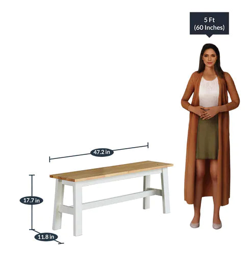 Smarty 6 Seater Dining Table in White Color - Oak Inside