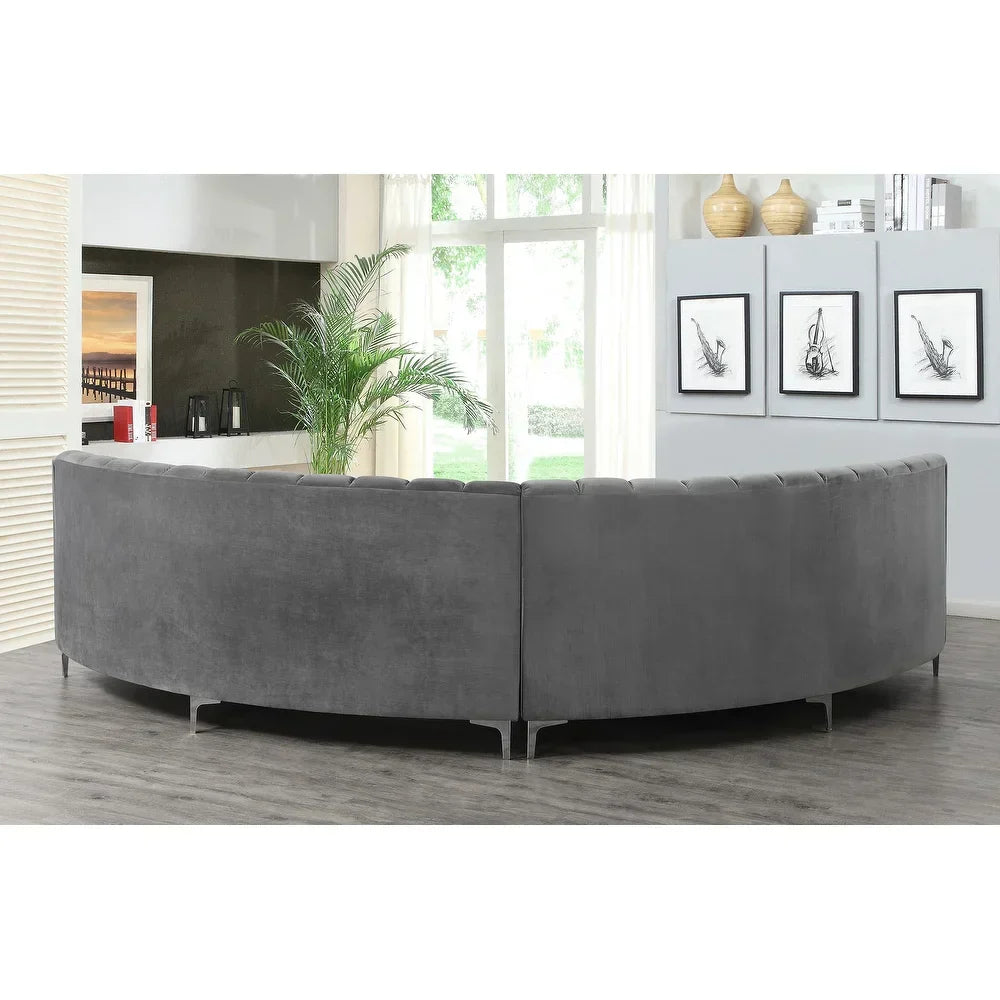 Mexican Round Modern Suede Sectional Sofa