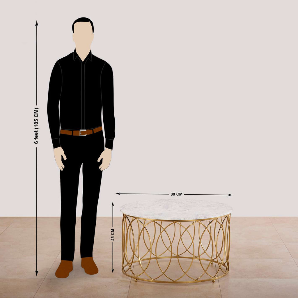 Macro Center Table in Gold Finish