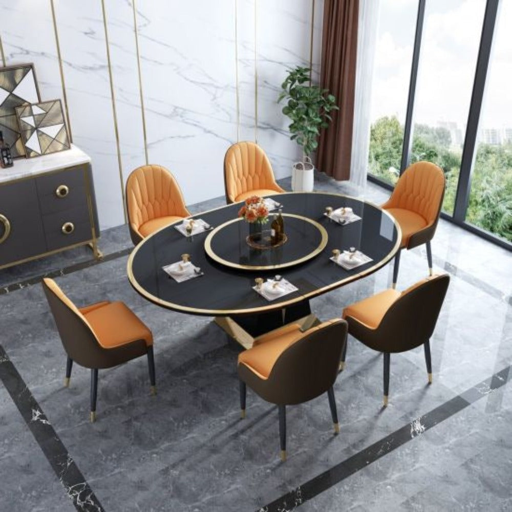 Practo Luxury 6 Seater Dining Table - Oak Inside