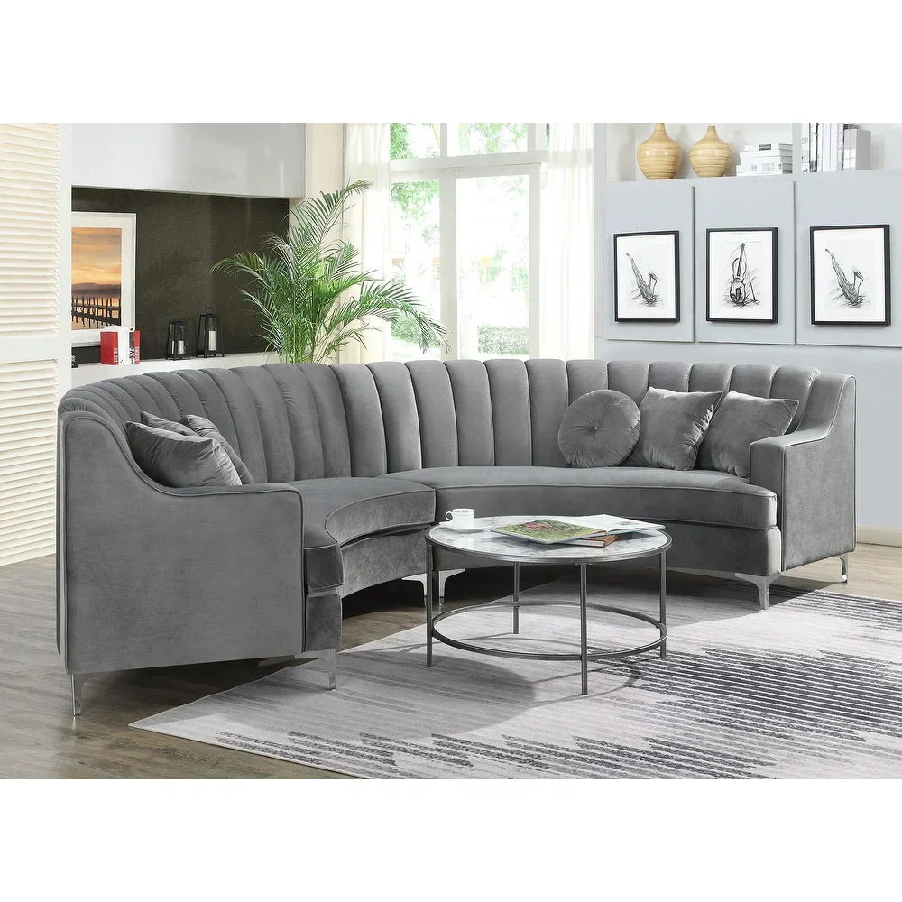 Mexican Round Modern Suede Sectional Sofa