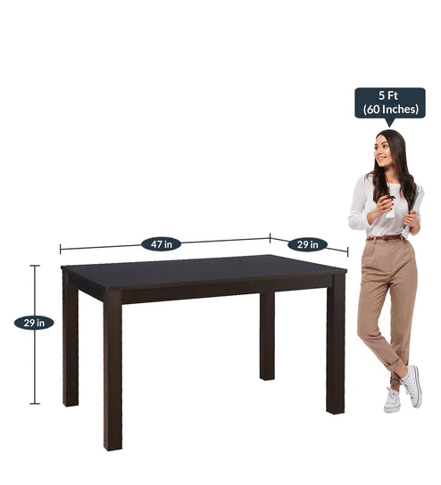 Tony 4 Seater Dining Table in Wenge Color - Oak Inside