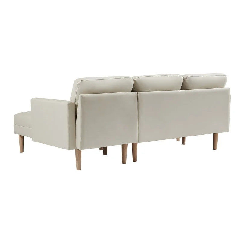 Practo Modern Suede Sofa Set in Suede With Setty - Oak Inside