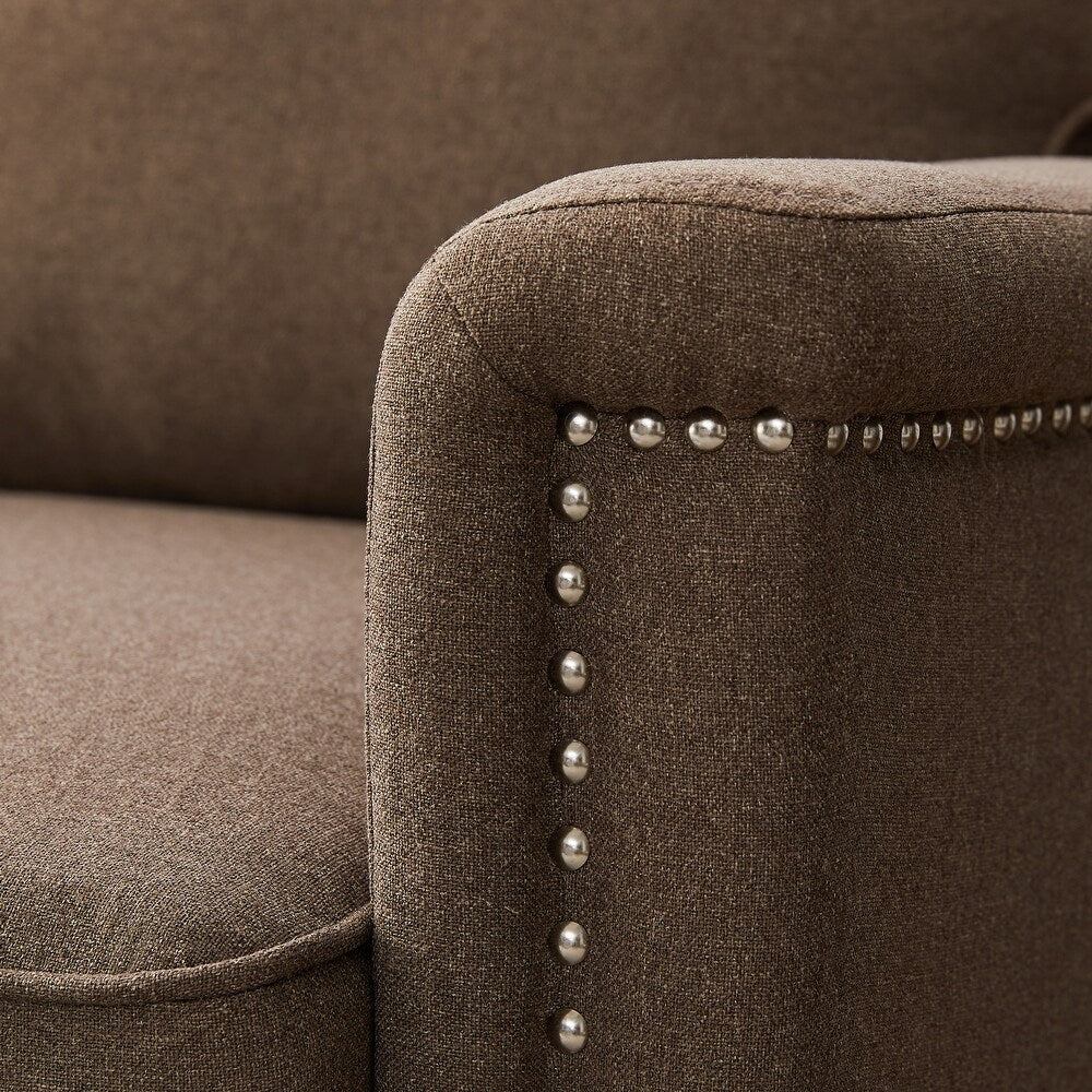 Tox Straight Line Sofa Set in Brown - Oak Inside