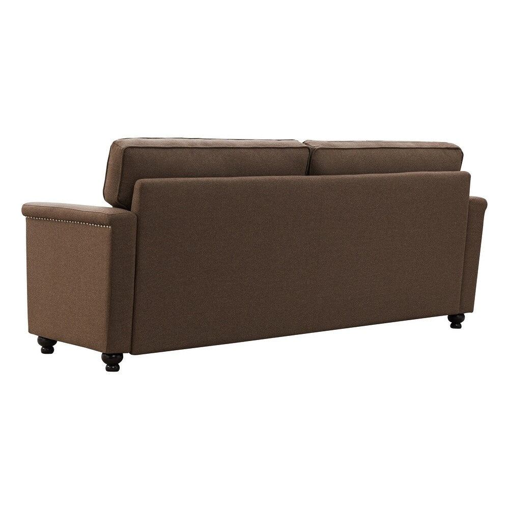 Tox Straight Line Sofa Set in Brown - Oak Inside