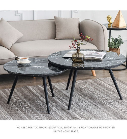 Unicorn Golden Nesting Table Set of Two - Center Table - Oak Inside