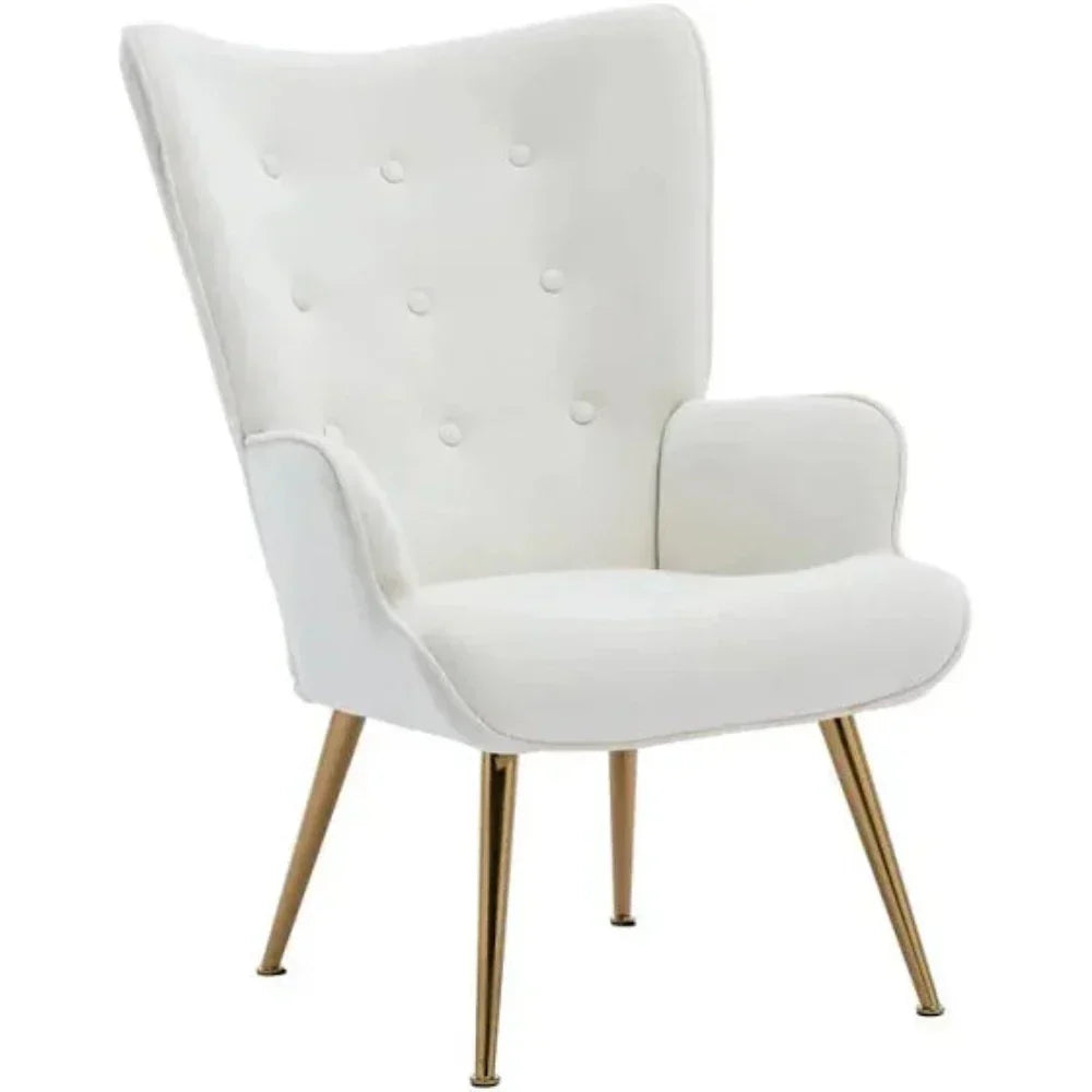 Kitty Button-Tufted Wingback Chair - Oak Inside