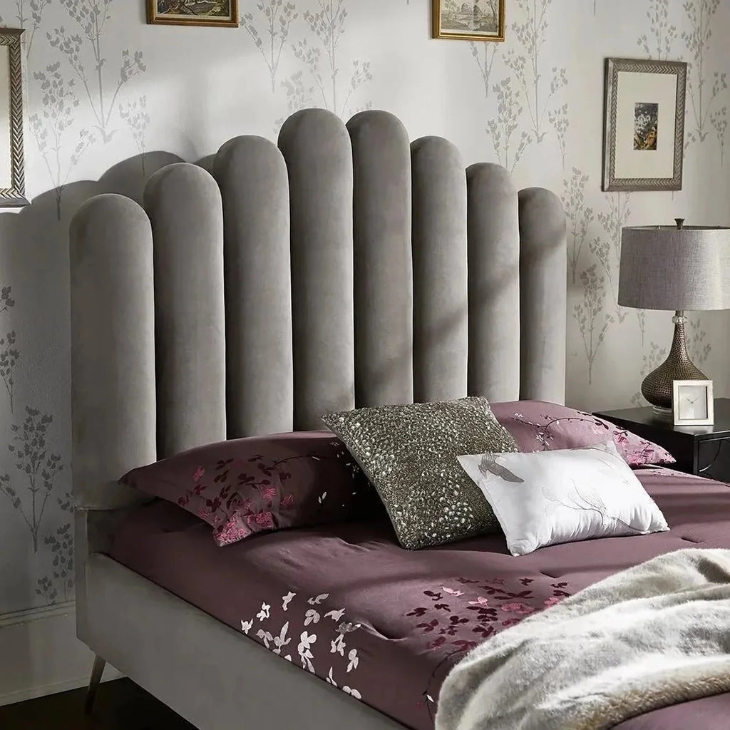 Classic Uniline Luxury Upholstered Bed Without Storage in Suede
