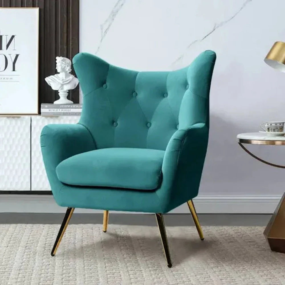 Becky Suede Accent Chair - Oak Inside