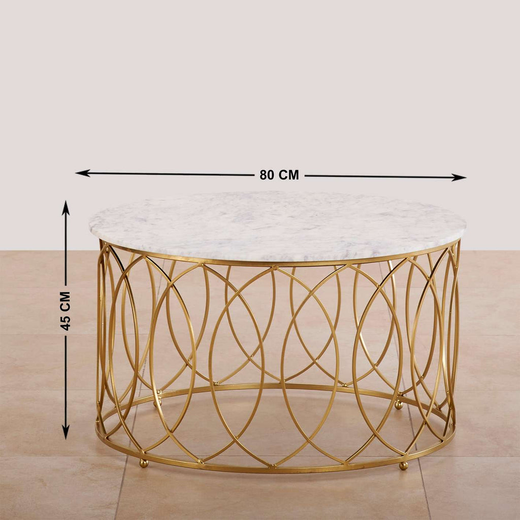 Macro Center Table in Gold Finish