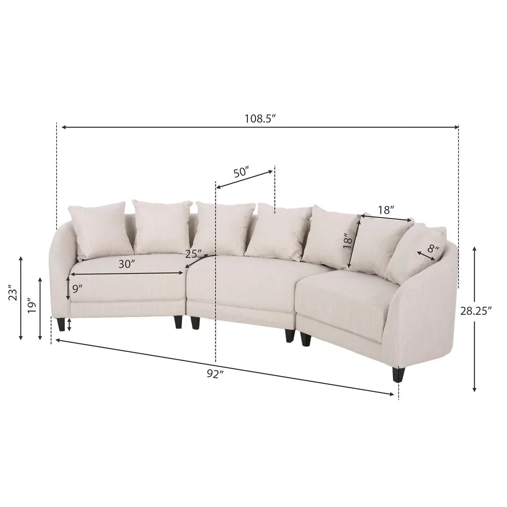 Rolex Round Modern Molfino Sectional Sofa