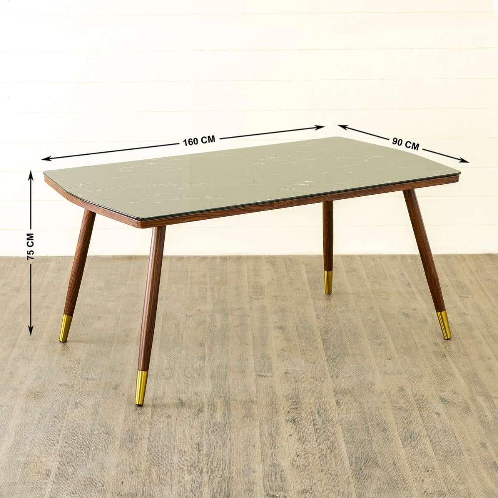 Flex 6 Seater Dining Table in Grey - Oak Inside