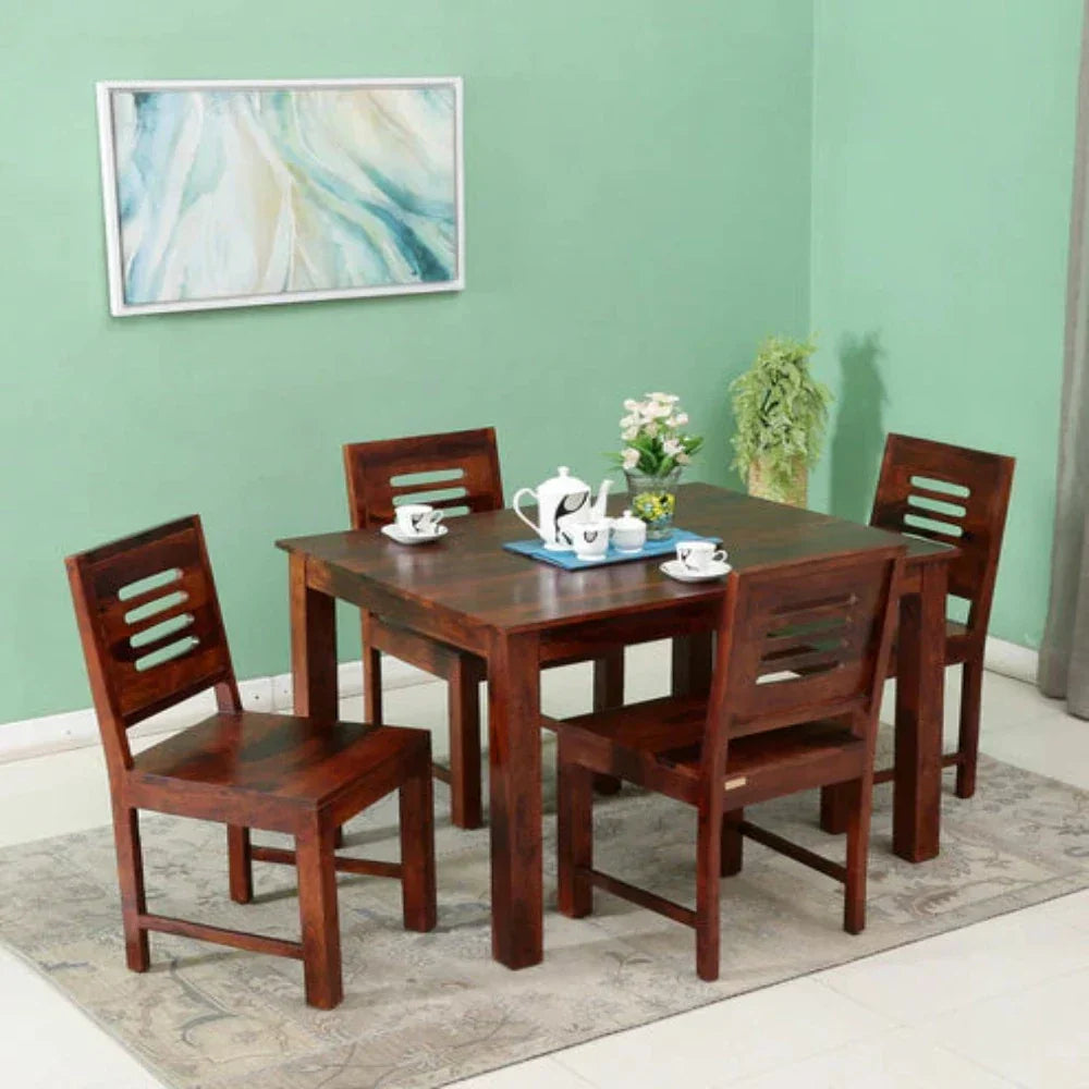 Hazelnut 4 Seater Dining Table in Honey Oak Color - Oak Inside