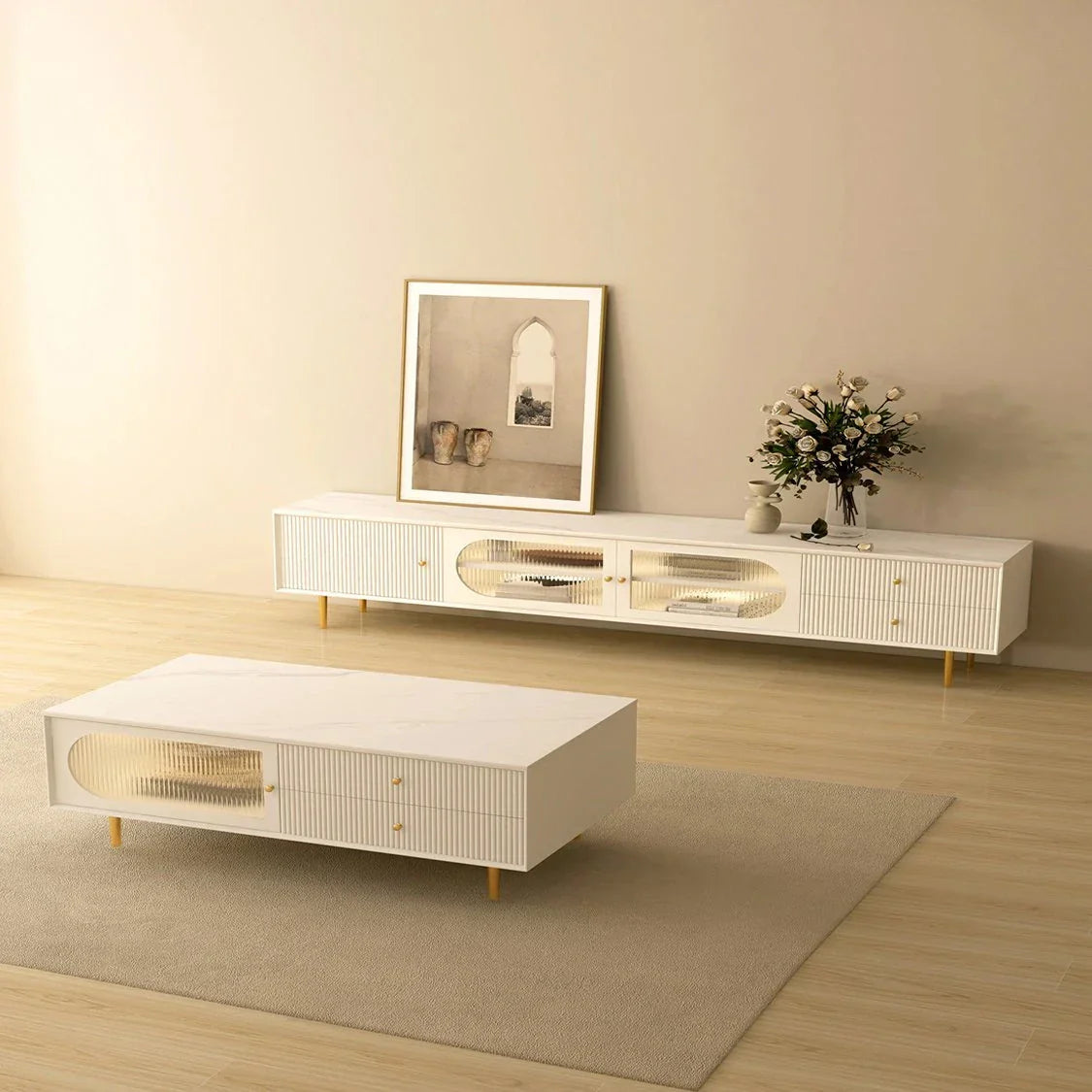 Pacific Luxury TV Unit in White