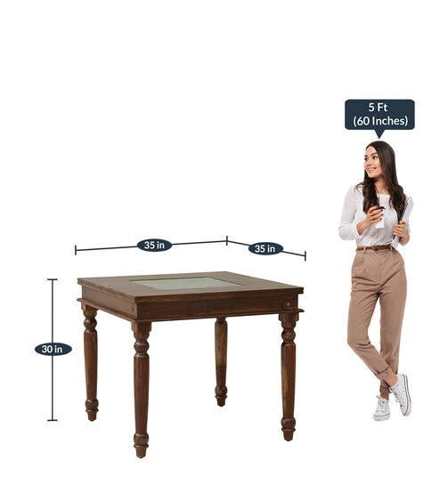 Unicorn 4 Seater Dining Table in Natural Color - Oak Inside